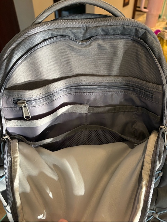 The North Face Gray Backpack with Light Blue Cord Accents main image 4